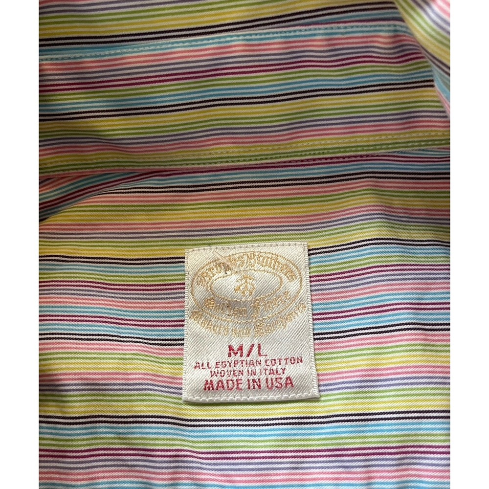 VTG Brooks Brothers Egyptian Cotton Made in USA Button Down Easter Pastels Med/L - Picture 2 of 7